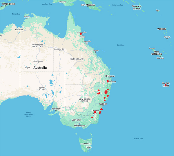 collecting locality map for 'Golson, T.'