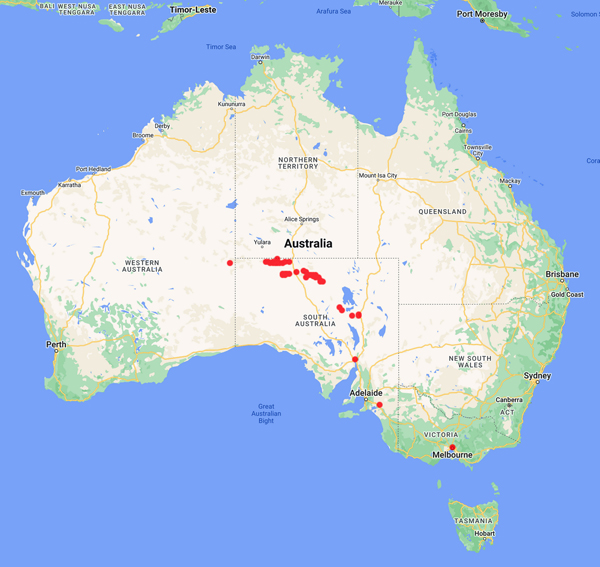 collecting locality map for 'Lord, E.E.'